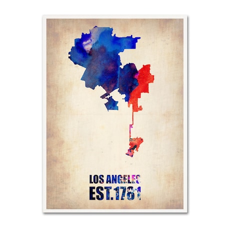 Naxart 'Los Angeles Watercolor Map 2' Canvas Art,18x24
